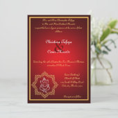 5x7 Weddenschap Lord Ganesha/Hindu Red Spi Kaart (Staand voorkant)