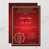 5x7 Weddenschap Lord Ganesha/Hindu Red Spi Kaart (Voorkant / Achterkant)