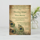 5x7 Weddenschap Peacock Feathers Kaart (Staand voorkant)