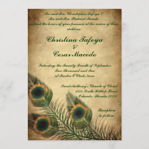 5x7 Weddenschap  Peacock Feathers Kaart