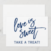 5X7 Weddenschap Snoep Bar/Buffet Sign. | Navy Blue (Voorkant / Achterkant)