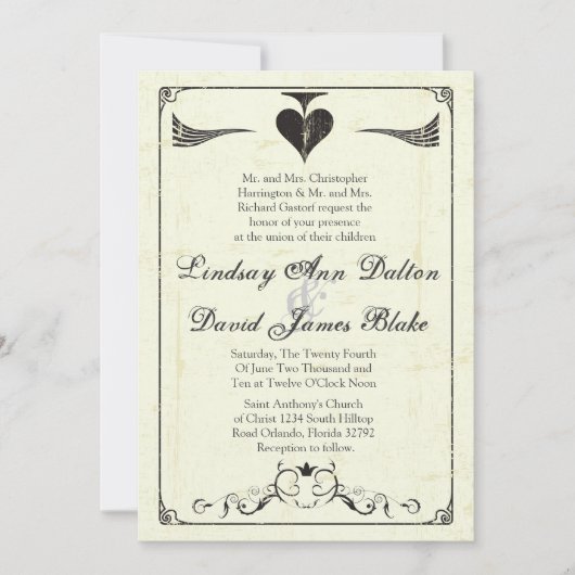 5x7 Weddenschap Uitnodiging  casino Love (Voorkant)