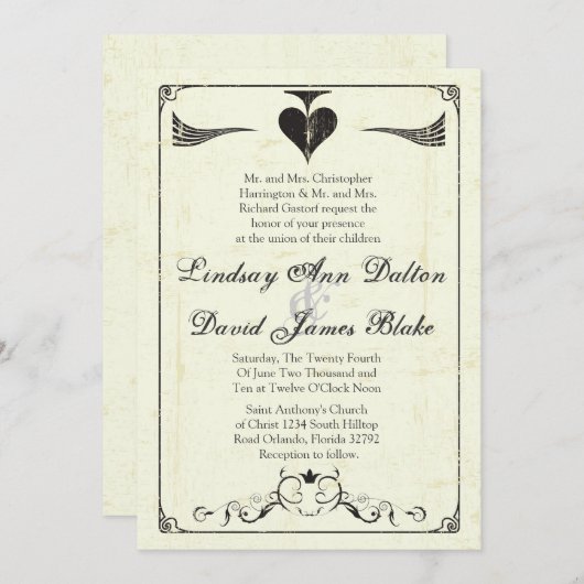 5x7 Weddenschap Uitnodiging  casino Love (Voorkant / Achterkant)