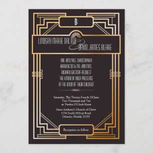 5x7 Weddenschap Uitnodiging Gatsby Theme