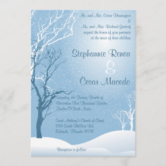 5x7 Weddenschap Winter Blauwe sneeuwboom Kaart