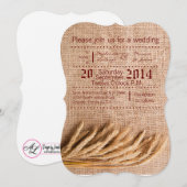 5x7 Wedding Invitation Wheat on Burlap Sack Counte Kaart (Voorkant / Achterkant)