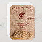 5x7 Wedding Invitation Wheat on Burlap Sack Counte Kaart (Voorkant / Achterkant)