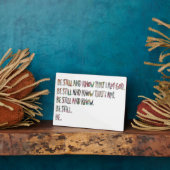 5x7 wees stil en ken, Inspirerend, bijbelversie Fotoplaat (Zijkant)