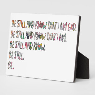 5x7 wees stil en ken, Inspirerend, bijbelversie Fotoplaat