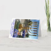 5x7 wenskaart. Happy Hanukkah lion Bedankkaart (Voorkant)