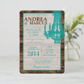 5x7 Westerne rustieke kroonluchter bruiloft uitnod Kaart (Staand voorkant)