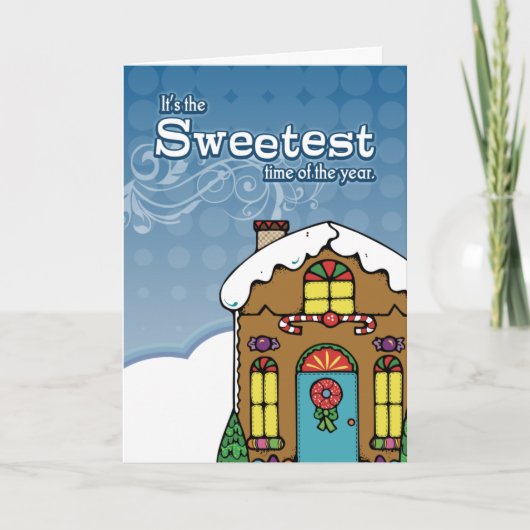 5x7 Whimsical Gingerbrood House-kerstkaart Feestdagen Kaart (Voorkant)