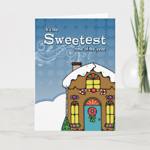 5x7 Whimsical Gingerbrood House-kerstkaart Feestdagen Kaart