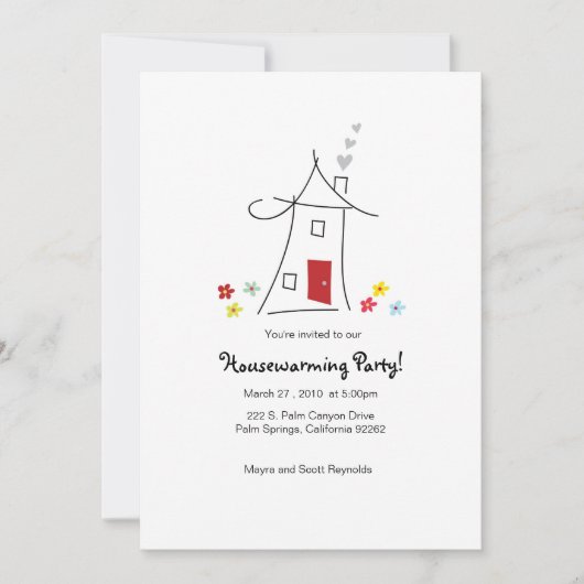 5x7 Whimsical Housewarming Party Kaart (Voorkant)