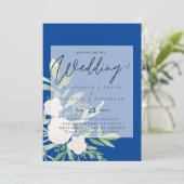 5x7 White Bouquet Script Overlay Budget Weddenscha (Staand voorkant)