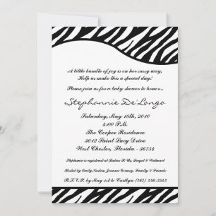 5x7 White Tiger Anima Print Baby shower Invitation Kaart