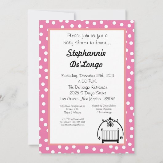 5x7 Wieg Cradle Baby Bed Baby shower Uitnodiging (Voorkant)