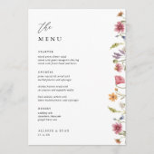 5x7" Wilde Bloem Bruiloft Tafel Menu Kaarten Plat  (Voorkant)