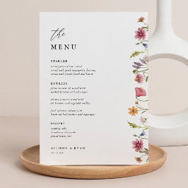 5x7" Wilde Bloem Bruiloft Tafel Menu Kaarten Plat 