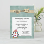 5x7 Winter Pinguïn Kerstfeest Uitnodiging (Staand voorkant)