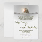 5x7 Winter Sunset Tree Snow Weddenschap Kaart (Voorkant / Achterkant)