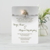 5x7 Winter Sunset Tree Snow Weddenschap Kaart (Staand voorkant)