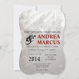 5x7 Winter White Pine Tree Need Wedding Invitation Kaart