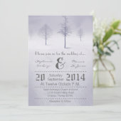 5x7 Winter Wonderland Bomen Sno bruiloft uitnodigi Kaart (Staand voorkant)
