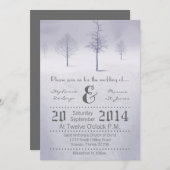 5x7 Winter Wonderland Bomen Sno bruiloft uitnodigi Kaart (Voorkant / Achterkant)
