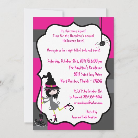 5x7 Witchy Ways Halloween Feestuitnodiging Kaart (Voorkant)