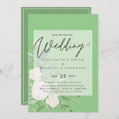 5x7 Witte Boeket Script Overlay Budget Bruiloft (Voorkant / Achterkant)
