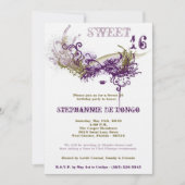 5x7 Witte Masquerade Sweet 16 Verjaardag Uitnodigi Kaart (Voorkant)