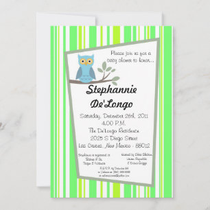 5x7 Woodland Forrest Owl Baby shower Invitation Kaart