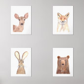 5x7 Woodland Schattigee Waterverf Bos Dieren set (Voorkant)