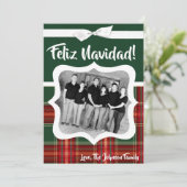 5x7 XMAS-kaart met kerstrode PlaysFabric-fotokaart Feestdagenkaart (Staand voorkant)