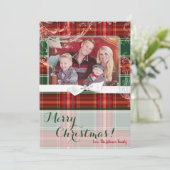 5x7 XMAS-kaart met kerstrode PlaysFabric-fotokaart Feestdagenkaart (Staand voorkant)
