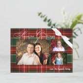 5x7 XMAS-kaart met kerstrode PlaysFabric-fotokaart Feestdagenkaart (Staand voorkant)