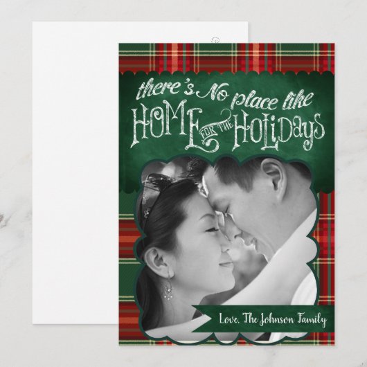 5x7 XMAS-kaart met kerstrode PlaysFabric-fotokaart Feestdagenkaart (Voorkant / Achterkant)