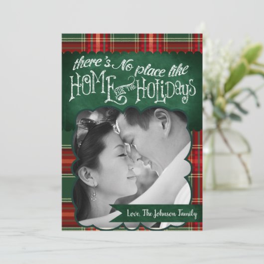 5x7 XMAS-kaart met kerstrode PlaysFabric-fotokaart Feestdagenkaart (Staand voorkant)