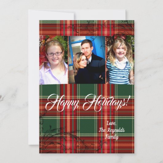 5x7 XMAS-kaart met kerstrode PlaysFabric-fotokaart Feestdagenkaart (Voorkant)