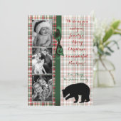 5x7 XMAS-kaart met rode kerst, Beer Fabri FOTO-kaa Feestdagenkaart (Staand voorkant)