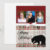 5x7 XMAS-kaart met rode kerst, Beer Fabri FOTO-kaa Feestdagenkaart (Voorkant / Achterkant)