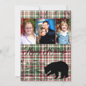 5x7 XMAS-kaart met rode kerst, Beer Fabri FOTO-kaa Feestdagenkaart (Voorkant)