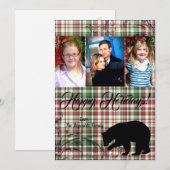 5x7 XMAS-kaart met rode kerst, Beer Fabri FOTO-kaa Feestdagenkaart (Voorkant / Achterkant)