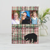 5x7 XMAS-kaart met rode kerst, Beer Fabri FOTO-kaa Feestdagenkaart (Staand voorkant)