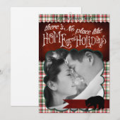 5x7 XMAS-kaart met rode kerst, Beer Fabri FOTO-kaa Feestdagenkaart (Voorkant / Achterkant)