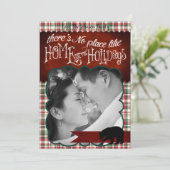 5x7 XMAS-kaart met rode kerst, Beer Fabri FOTO-kaa Feestdagenkaart (Staand voorkant)