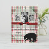 5x7 XMAS-kaart met rode kerst, Beer Fabri FOTO-kaa Feestdagenkaart (Staand voorkant)