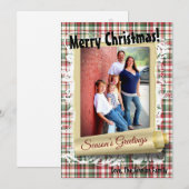 5x7 XMAS-kaart met rode kerst, Beer Fabri FOTO-kaa Feestdagenkaart (Voorkant / Achterkant)