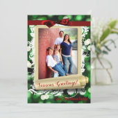 5x7 XMAS-kaart voor kerstgroene kerst met lichte f Feestdagenkaart (Staand voorkant)